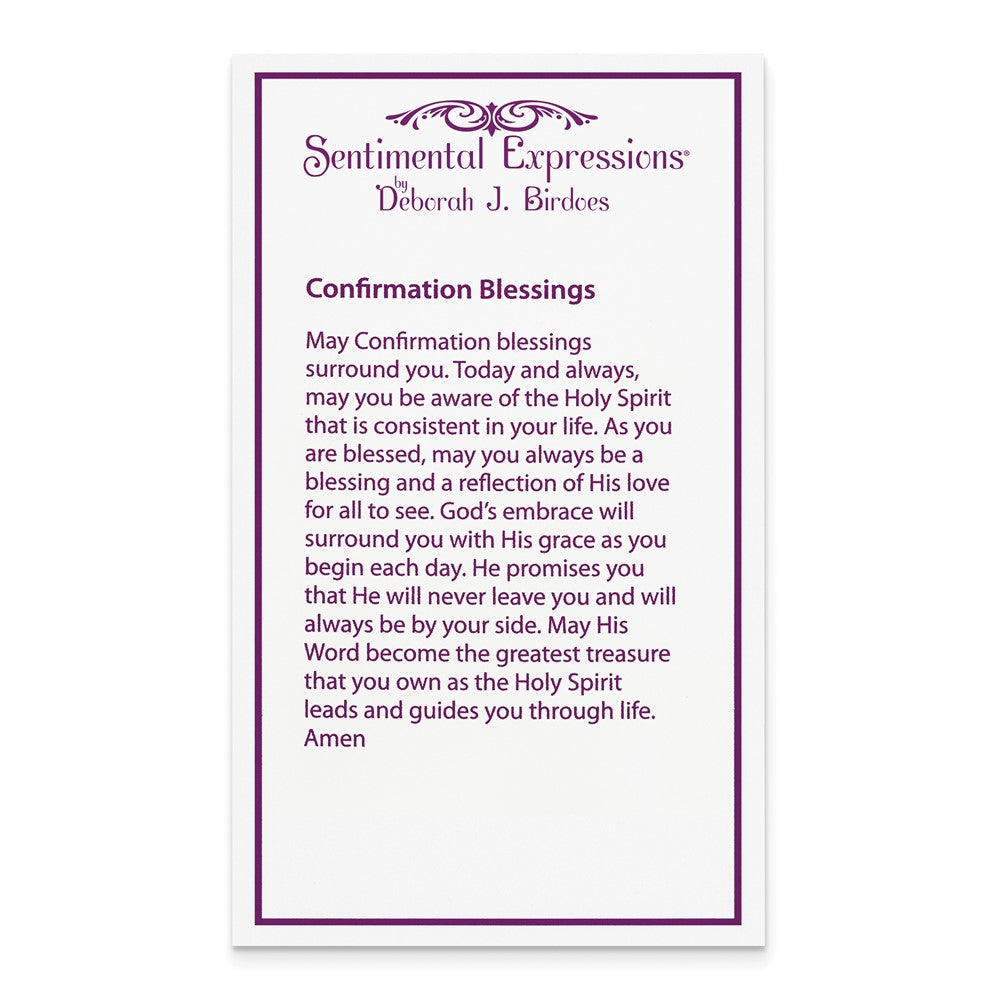 Sentimental Expressions Sterling Silver Rhodium-plated CZ Confirmation Blessings 18in. Necklace 18 Inches