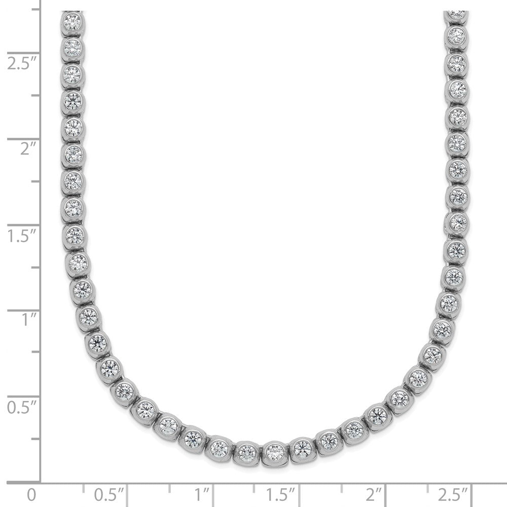 Sterling Shimmer Sterling Silver Rhodium-plated Bezel Set 2.3mm CZ 135 Stone 20 inch Necklace 20 Inches