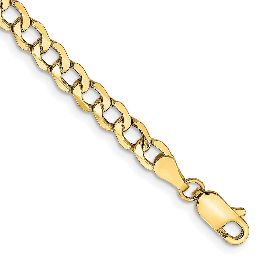 10k 4.3mm CUT Semi-Solid Curb Length = 5 9/16 Inch Lobster Clasp