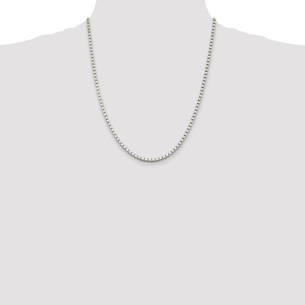 Sterling Silver Rhodium-plated 3mm Box Chain