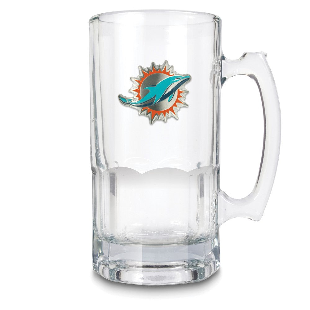 NFL Miami Dolphins Glass 32 ounce Macho Mug with Emblem