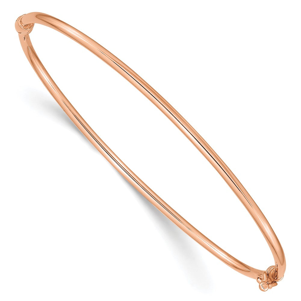 14k Rose Gold Hinged Bangle Bracelet 7 inches