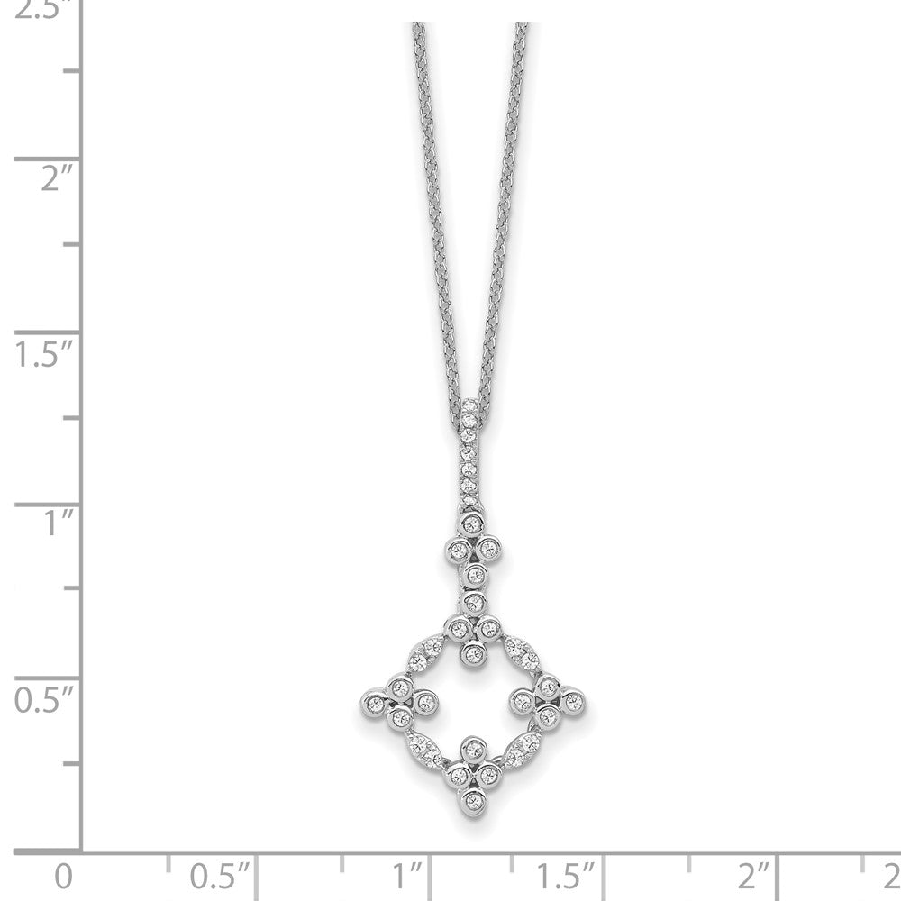 True Origin 14k White Gold 1/4 carat Lab Grown Diamond VS DEF 18 inch Bloom Floral Pendant Necklace