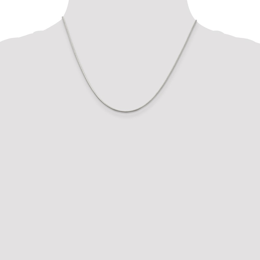 Sterling Silver 1.2mm Round Snake Chain 18 Inches