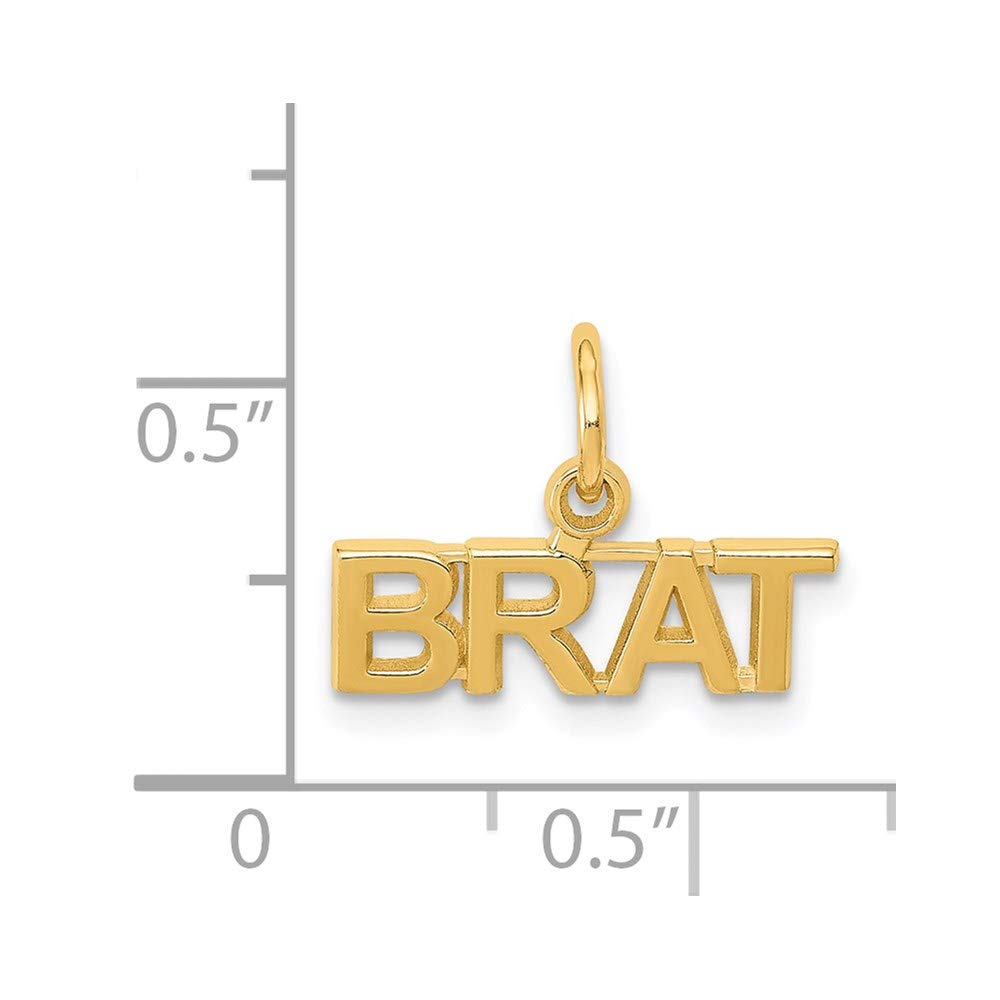 14K Polished BRAT Charm