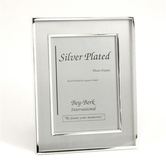 Bey-Berk International SF203-09 Silver Plated 4 x 6 in. Picture Frame with Easel Back - 6 x 0.75 x 8.15 in.