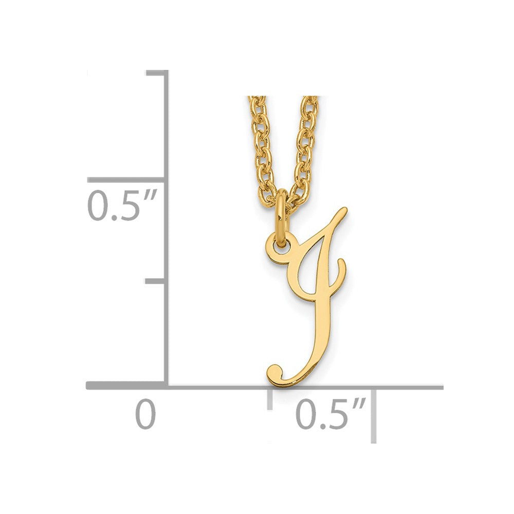 Sterling Silver Gold-plated Letter I Initial Necklace