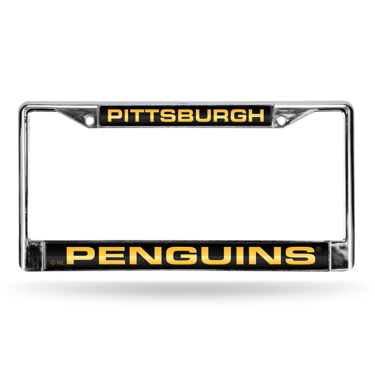 Pittsburgh Hockey Penguin's Chrome Laser Cut License Plate Frame
