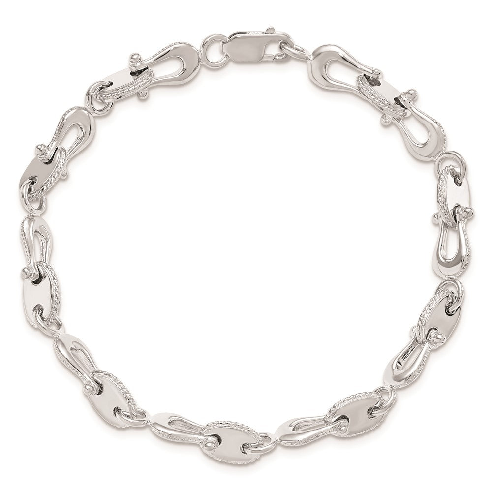 De-Ani Sterling Silver Rhodium-plated Polished Mariners Link Bracelet 8 inches