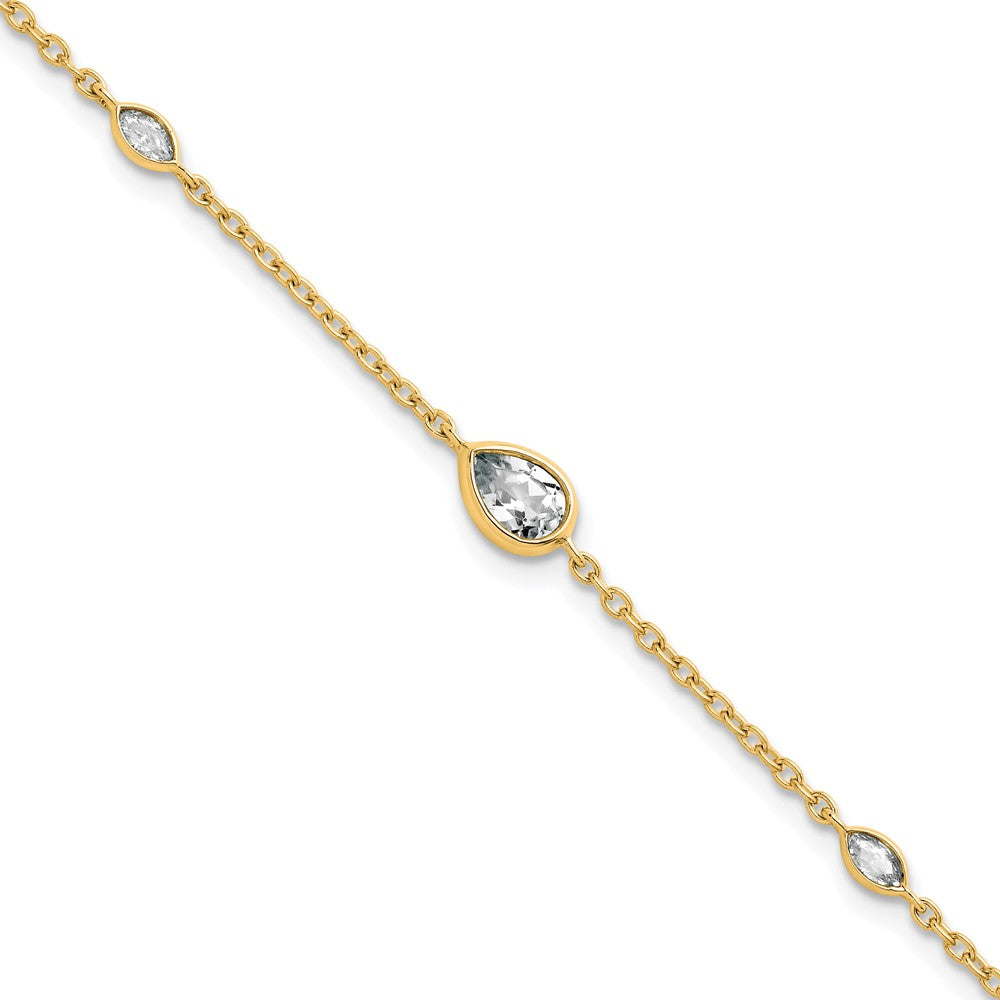 True Origin 14k 1/2 carat Lab Grown Diamond VS D E F 6.5 inch Bracelet with a 1 inch extension