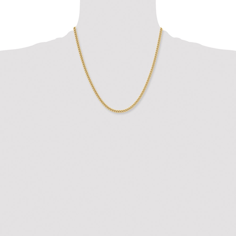 Stainless Steel Polished Yellow IP 4mm 20in Round Curb Chain