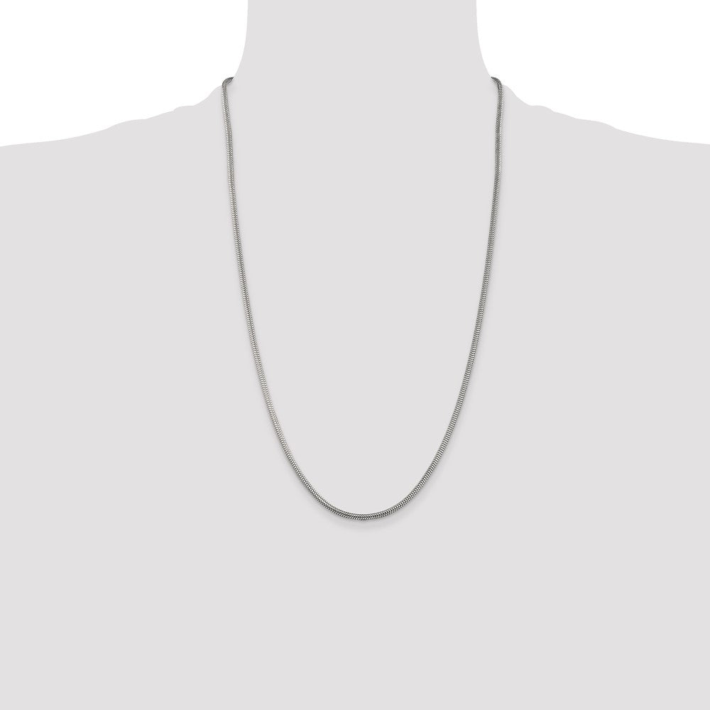 Sterling Silver 2.5mm Round Snake Chain 26 Inches