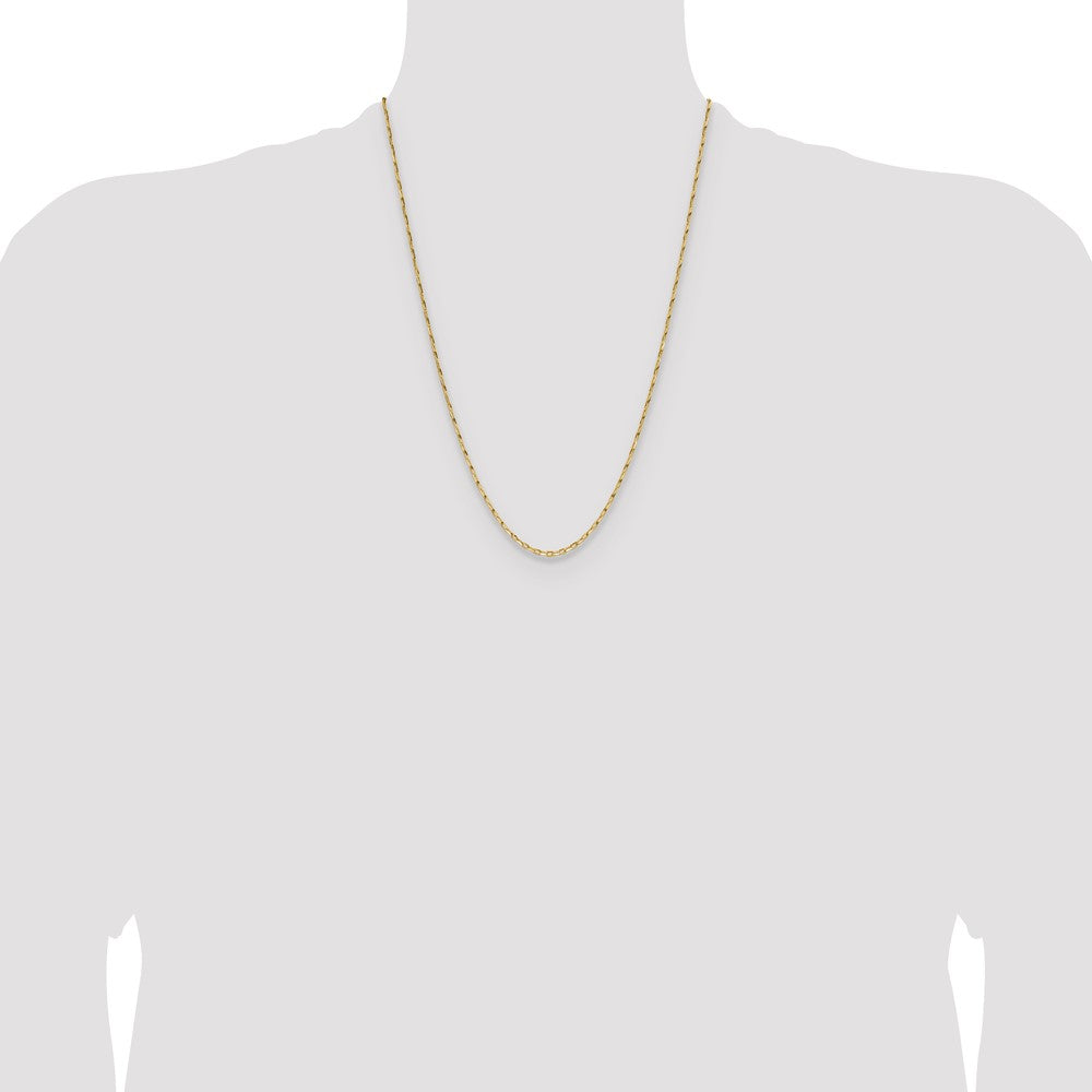 14K 1.75mm D/C Open Long Link Cable Chain