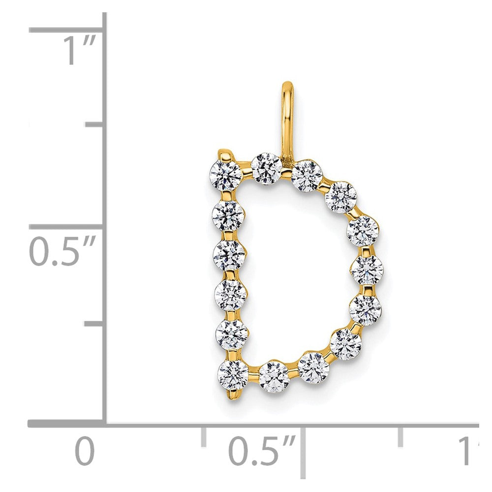 True Origin 14k 1/2 carat Lab Grown Diamond VS DEF Alphabet D Pendant