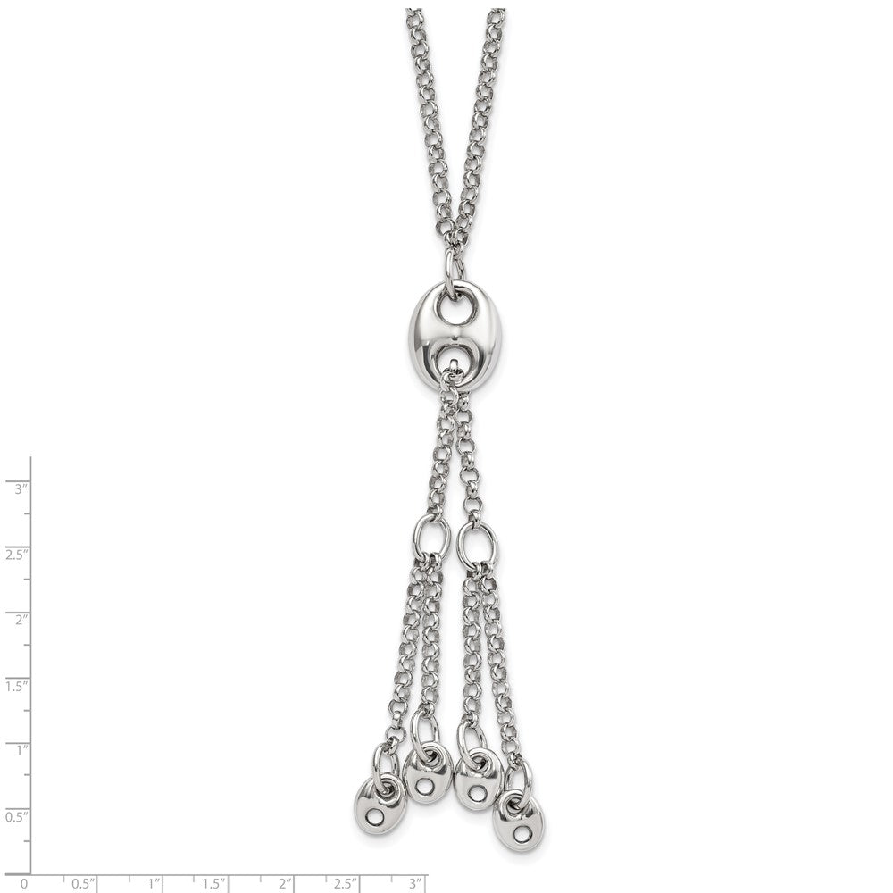 Sterling Silver Fancy Link Drop Necklace