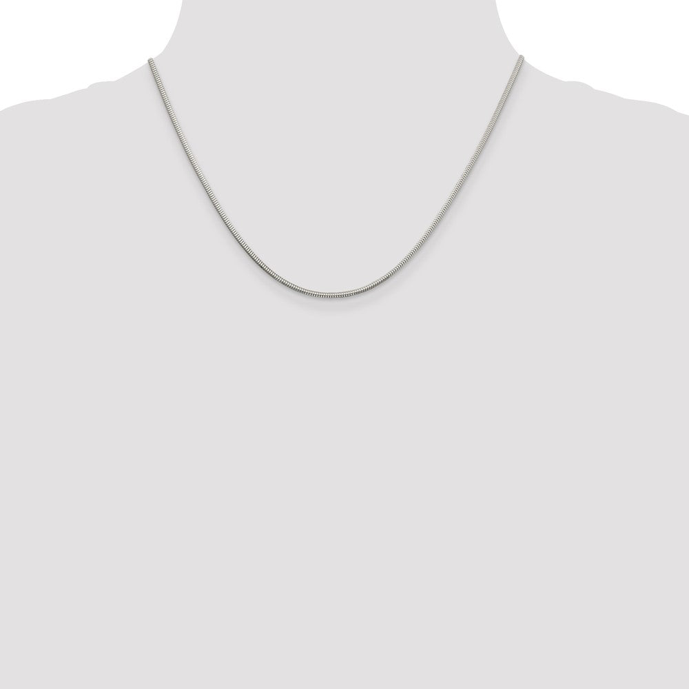 Sterling Silver 2mm Diamond-cut Snake Chain 18 Inches