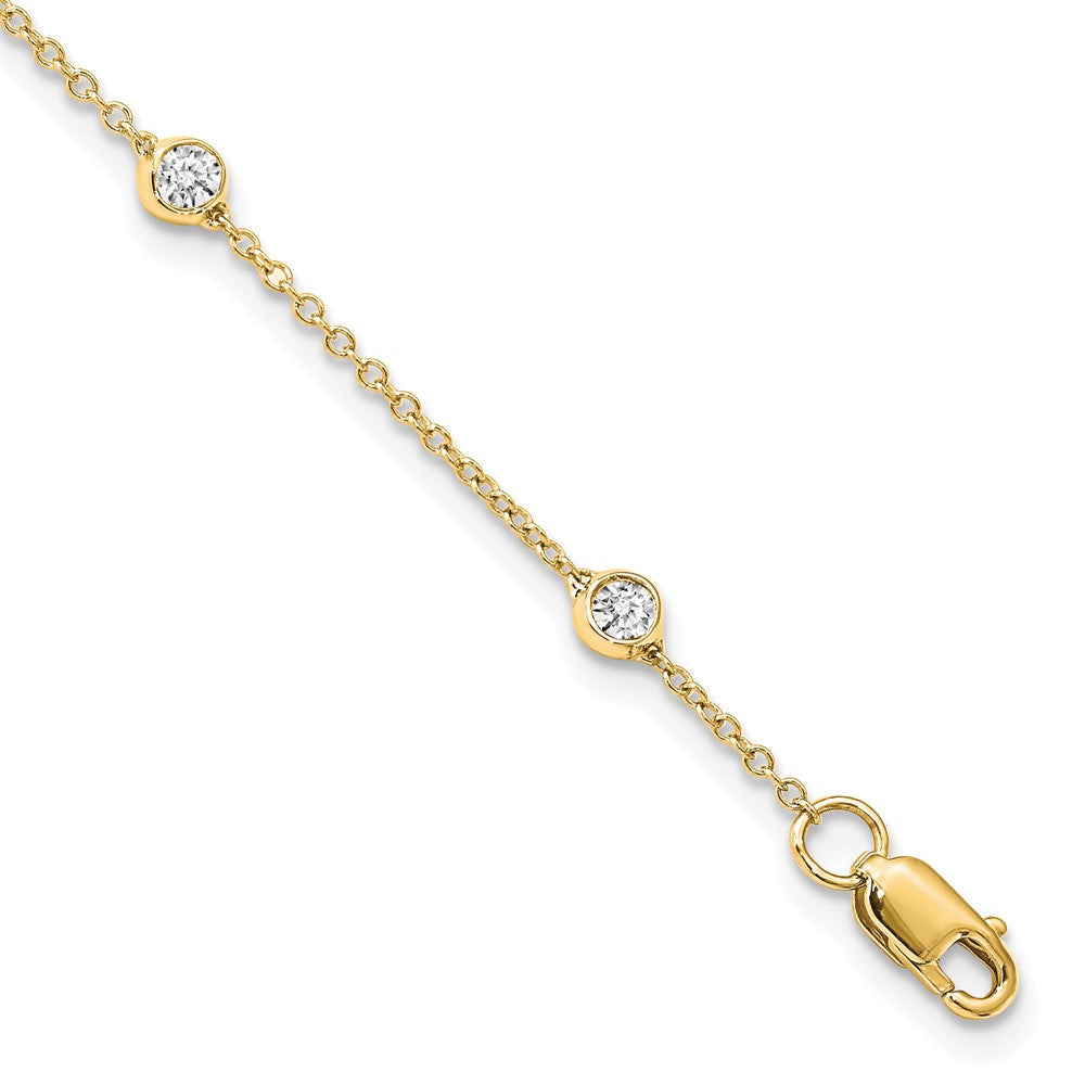 True Origin 14k 1/2 carat Lab Grown Diamond VS DEF Nine Station 9 inch Bracelet