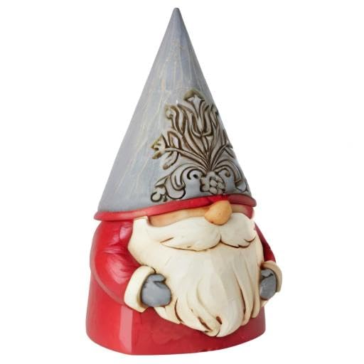 Enesco Jim Shore Heartwood Creek Grey Floral Hat Gnome Figurine