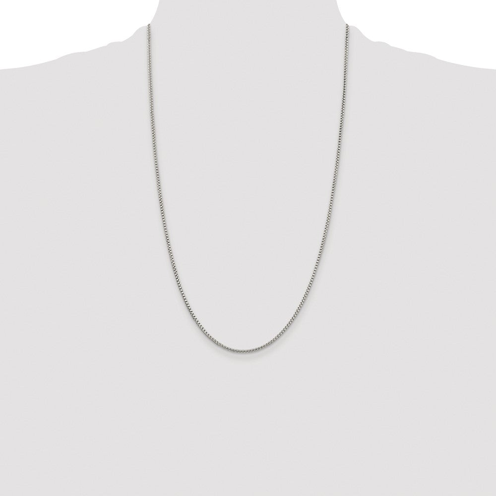 Sterling Silver Rhodium-plated 1.75mm Round Box Chain