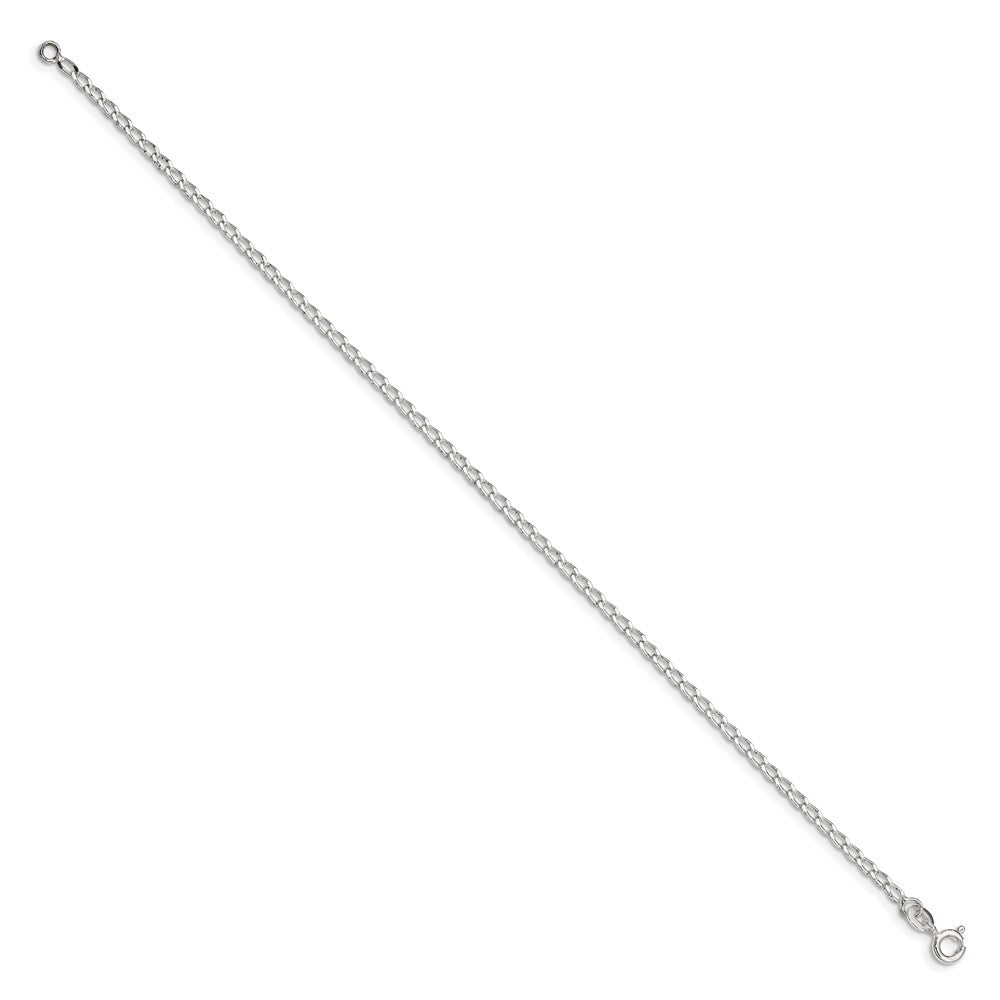 Sterling Silver 2mm Open Elongated Link Chain 7 inches