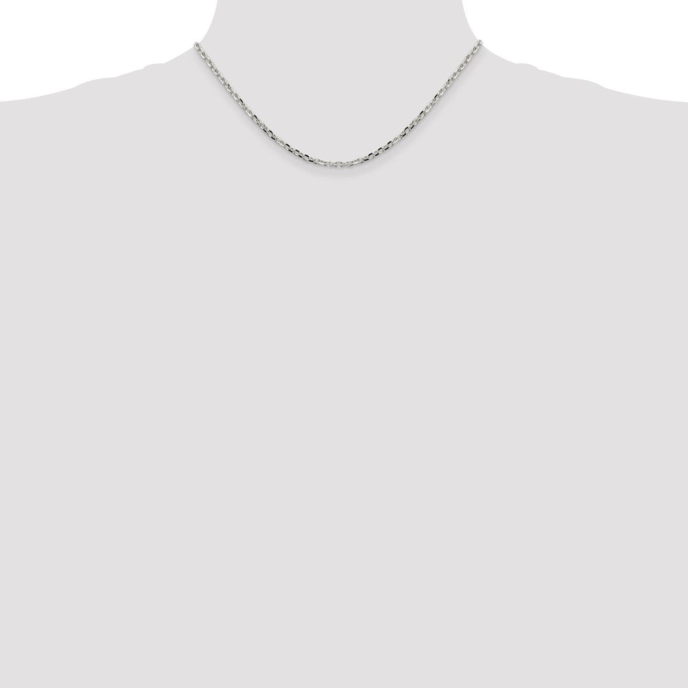 Sterling Silver 2.75mm Diamond-cut Forzantina Cable Chain 16 Inches