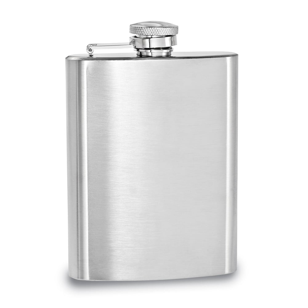 Rebel Steel Brushed Stainless Steel 7 ounce Hip Flask with Funnel Q-GL975