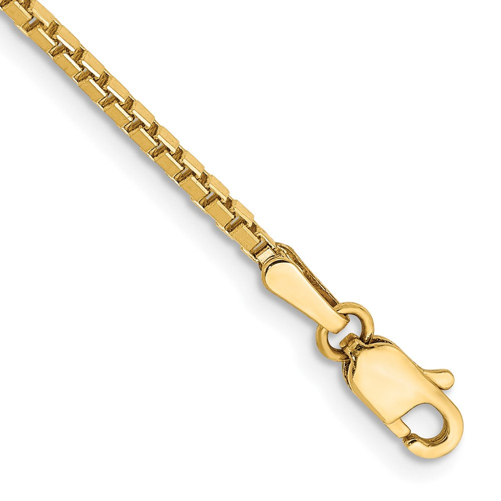 14K 7 inch 1.5mm Box with Lobster Clasp Bracelet 7 inches