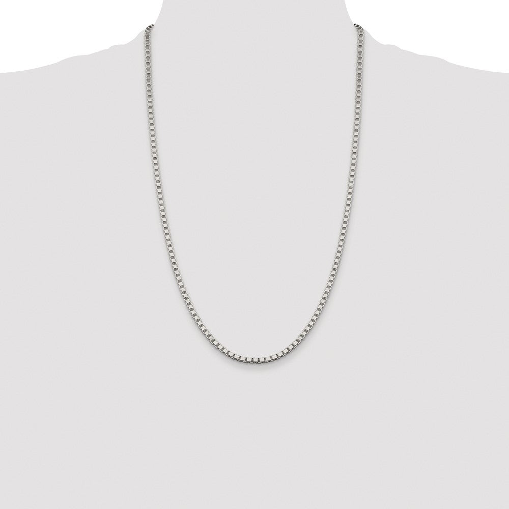 Sterling Silver Rhodium-plated 3.25mm Box Chain
