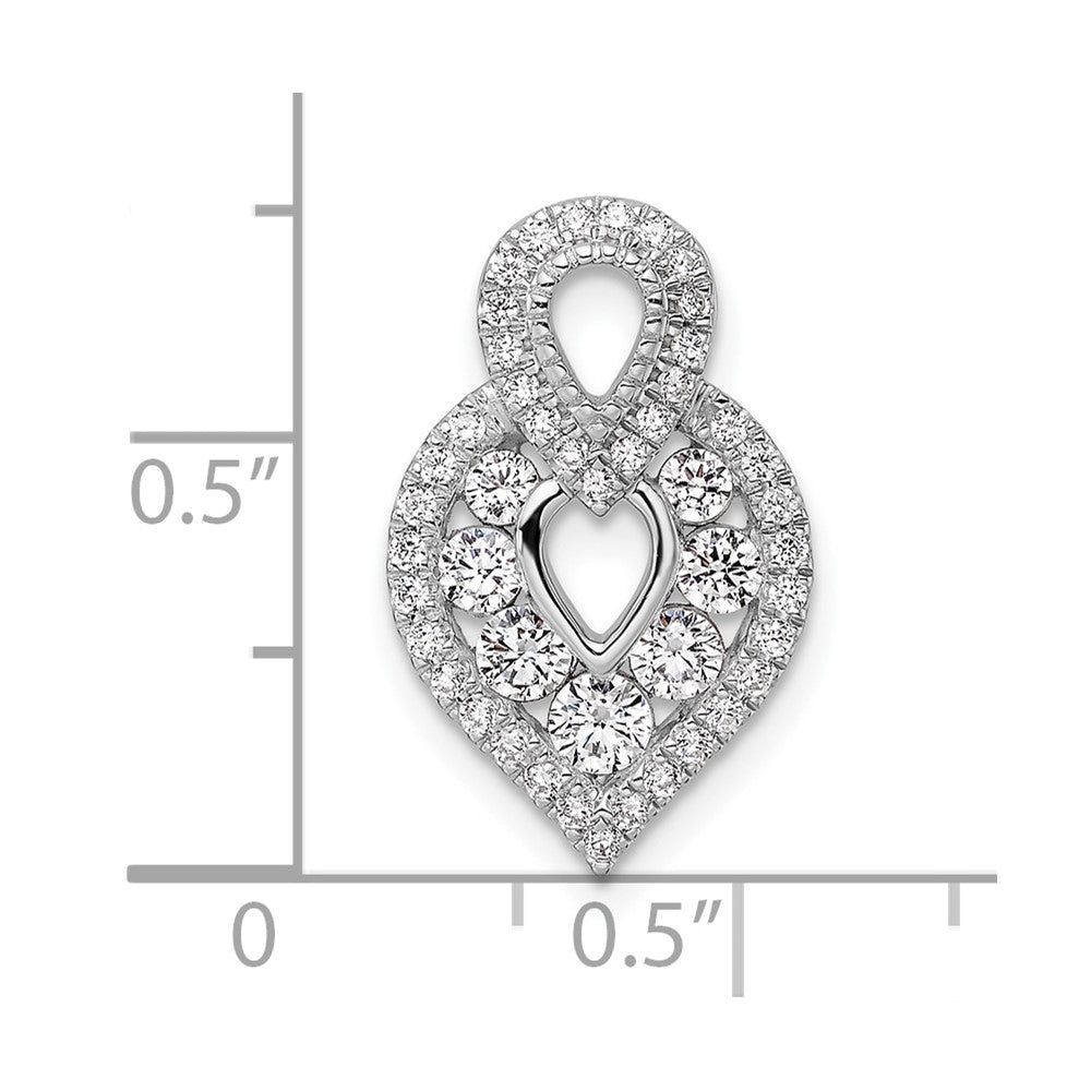 14K White Gold Polished 5/8 carat Diamond Fancy Chain Slide