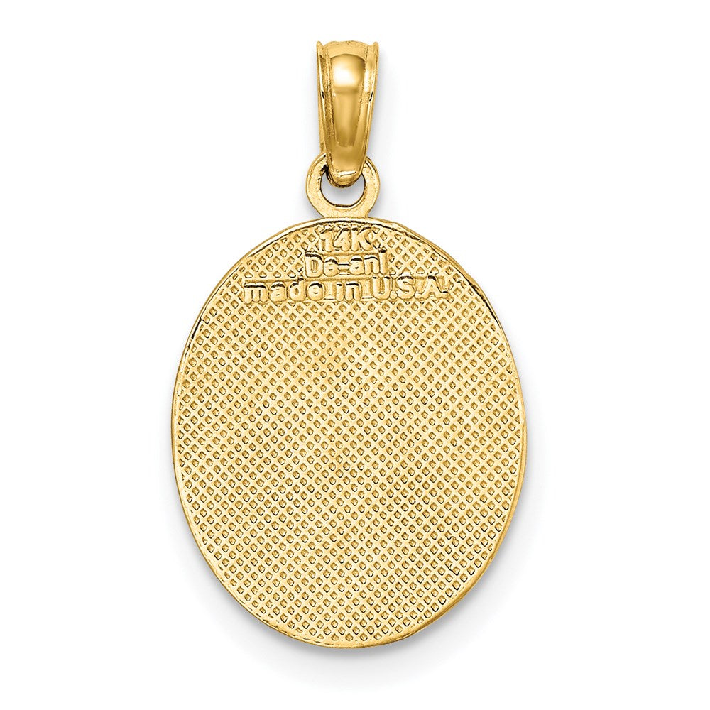 14K Fleur de Lis on Oval Disc Charm