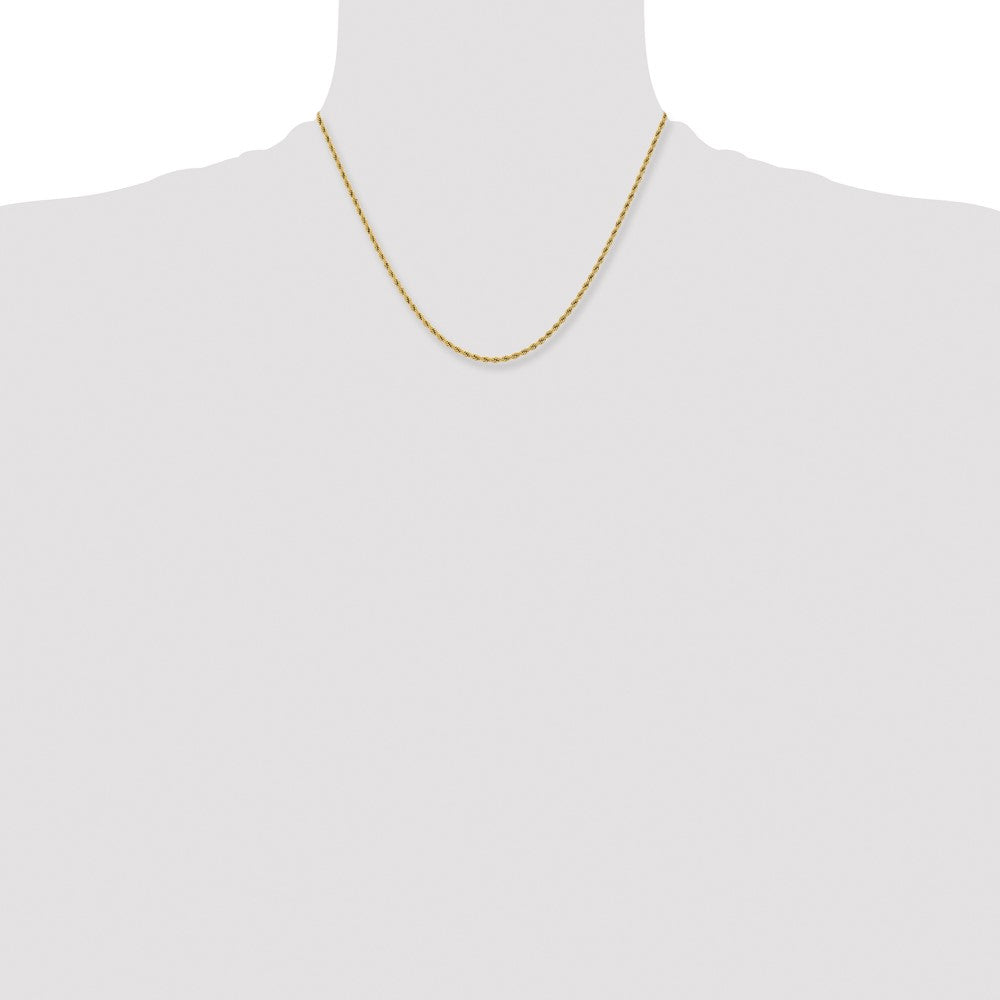 Stainless Steel Polished Yellow IP-plated 2.4mm 18 inch Rope Chain