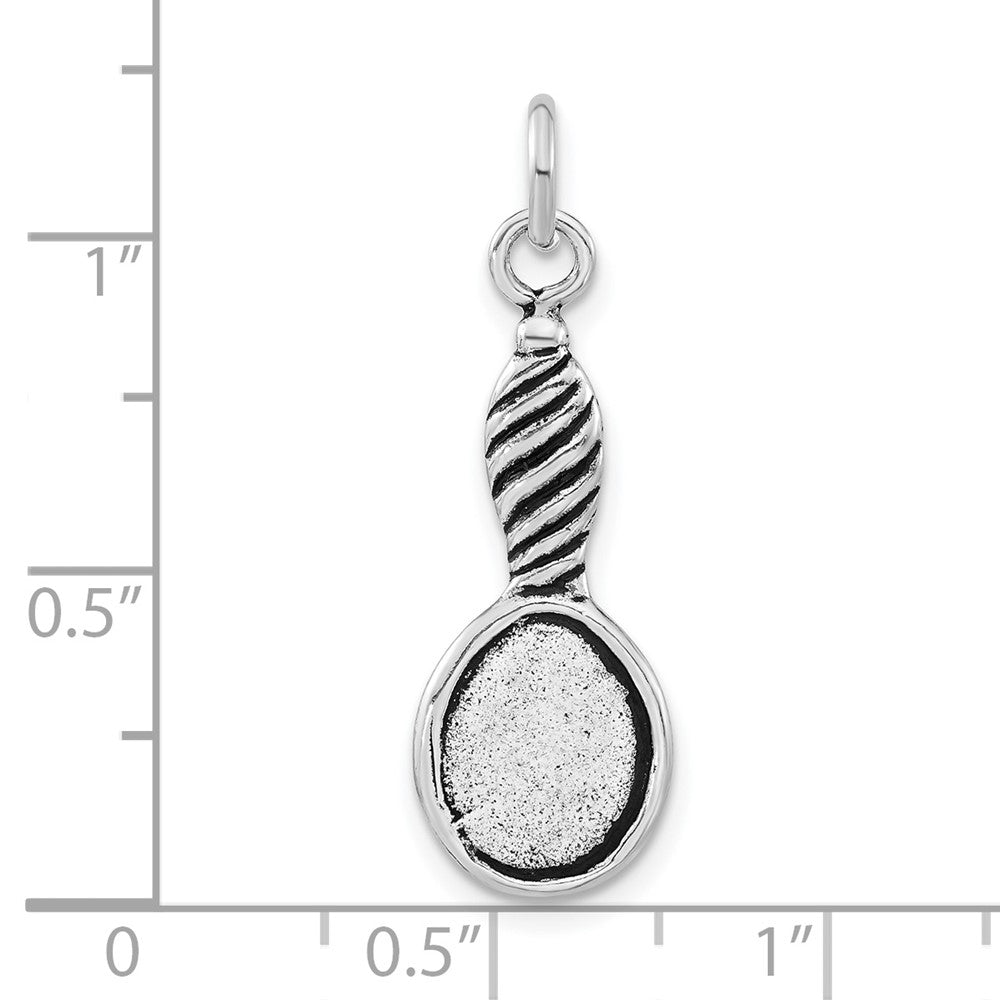 Sterling Silver Polished & Antiqued Vintage Hand Mirror Charm