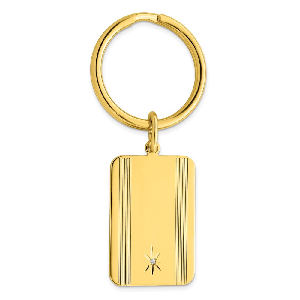 Gold-plated Kelly Waters Star Cut .001ct. Diamond Key Ring QGL8717