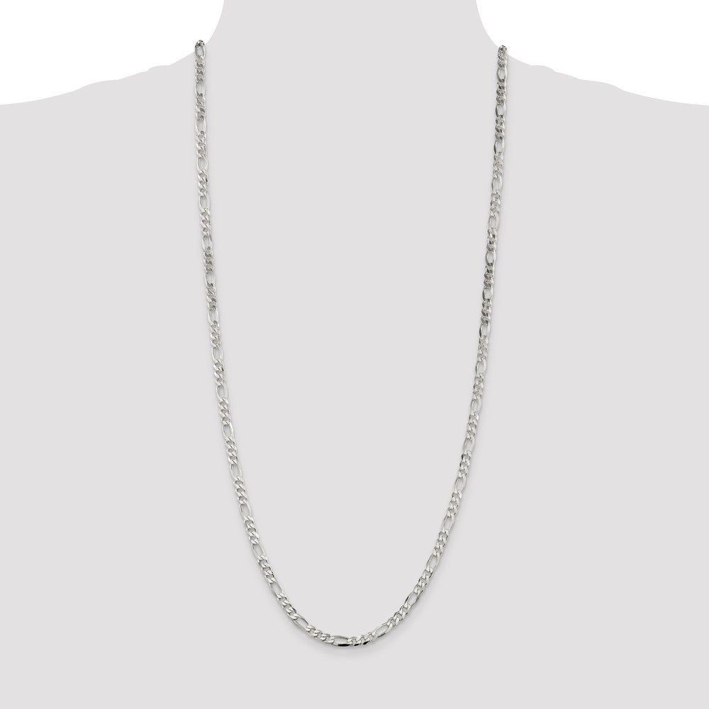 Sterling Silver 4.5mm Figaro Chain 30 Inches