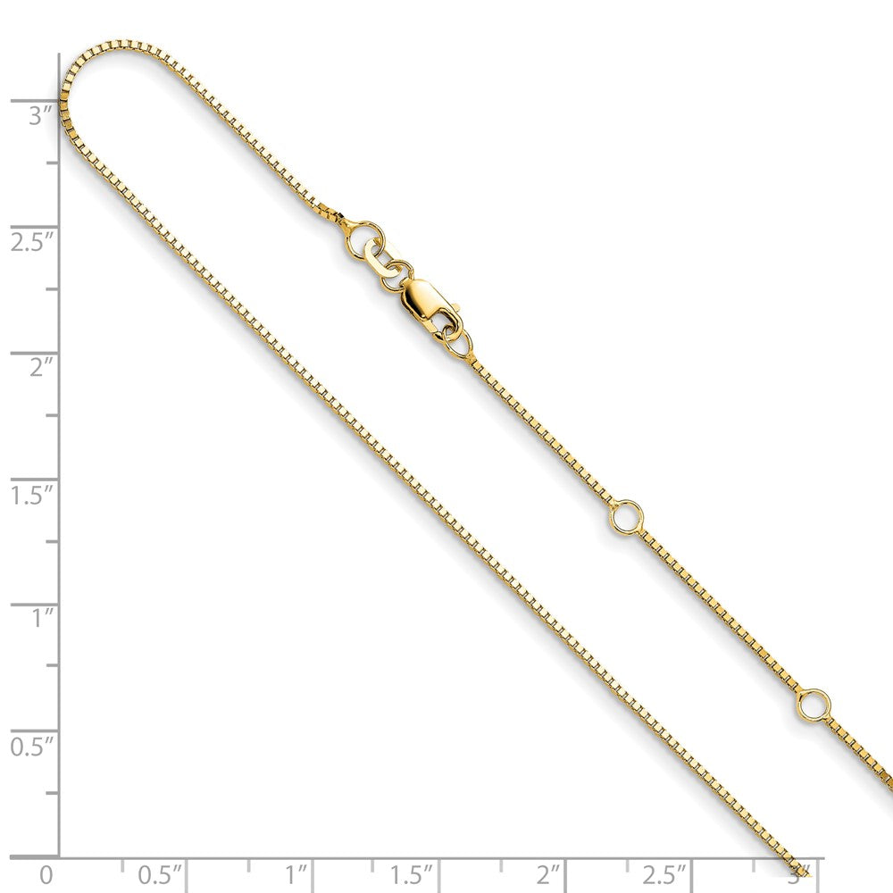 14K .95mm Box 1in+1in Adjustable Chain