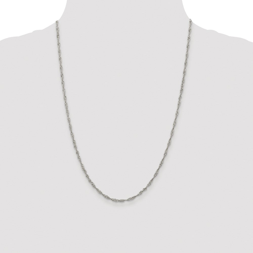Sterling Silver Rhodium-plated 2.25mm Singapore Chain