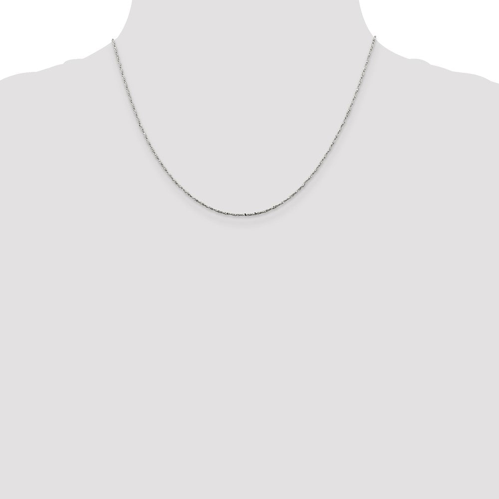Sterling Silver 1mm Twisted Serpentine Chain 18 Inches