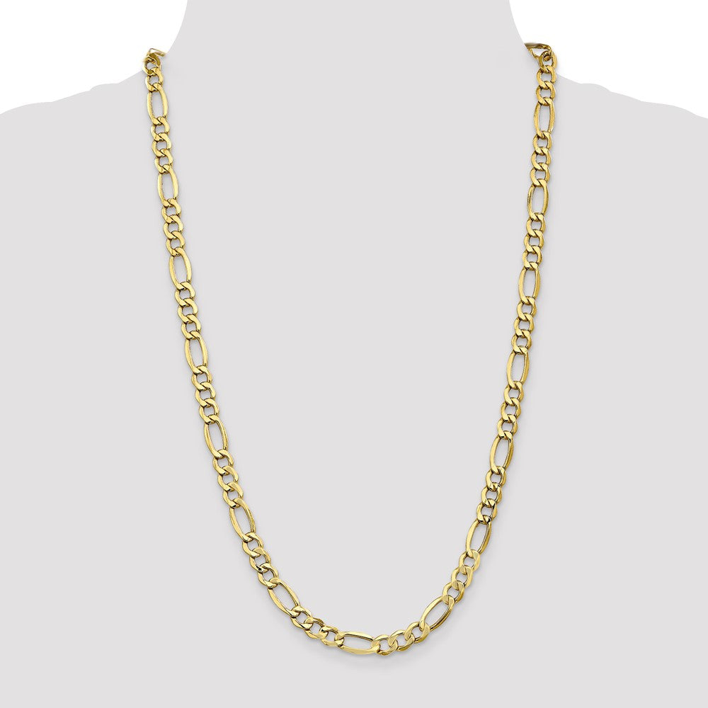 10K 7.3mm Semi-Solid Figaro Chain