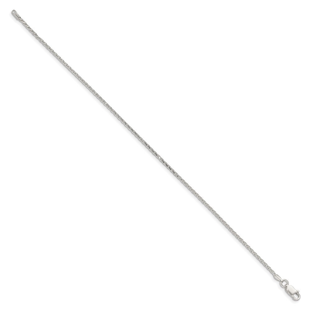 Sterling Silver 1.7mm Diamond-cut Round Spiga Chain 7 inches