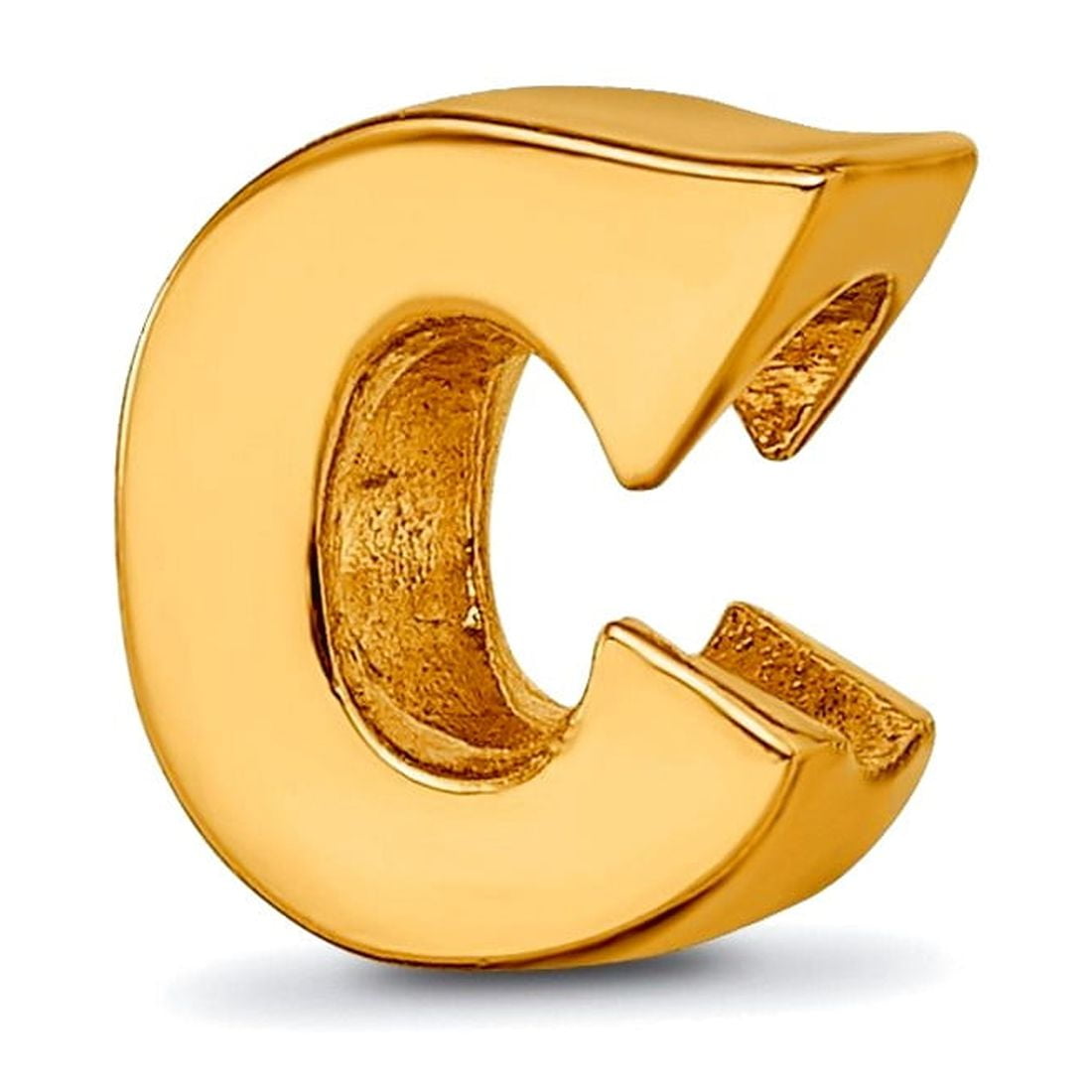 Reflection Beads QRS468CGP Sterling Silver Gold-Plated Letter C Bead