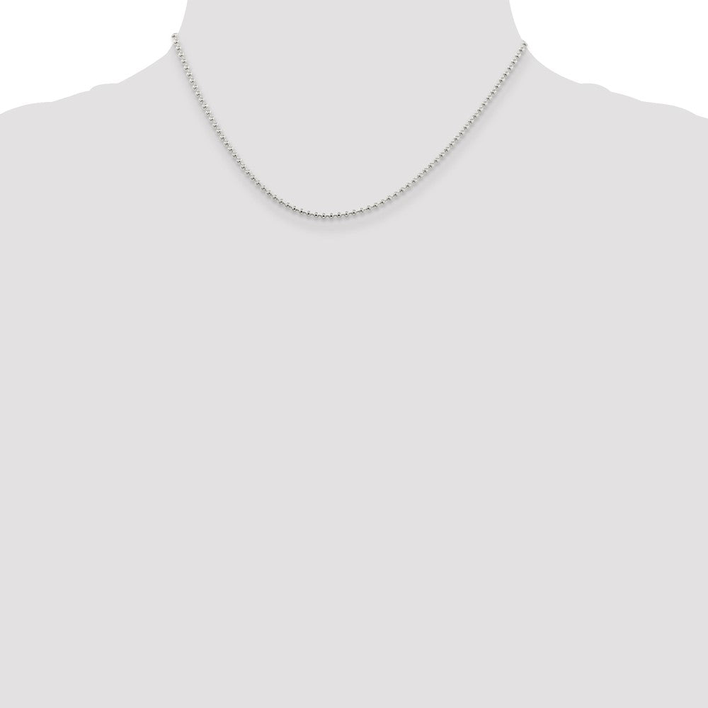 Sterling Silver 2mm Beaded Chain 16 Inches