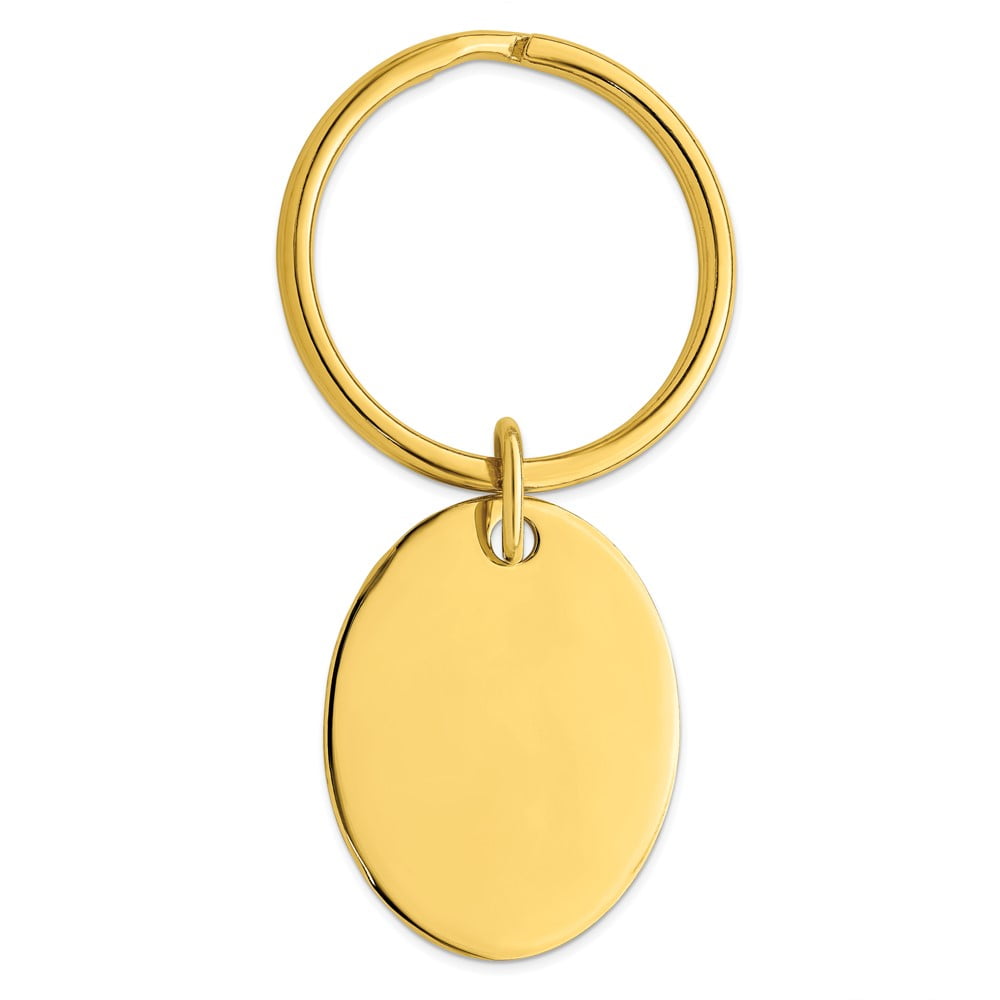 Gold-plated Kelly Waters Polished Oval Key Ring QGL8691