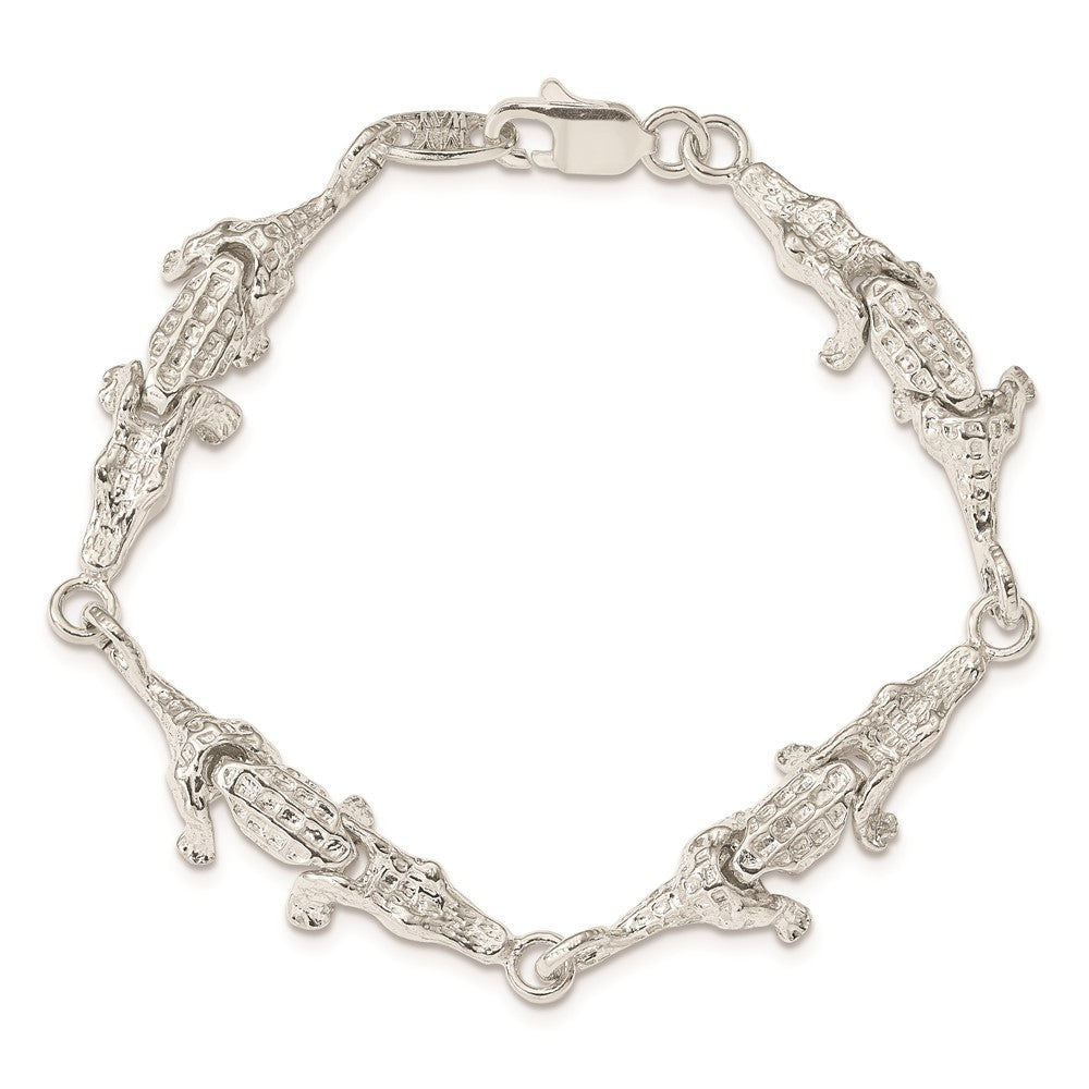Sterling Silver Alligator Bracelet 7 inches