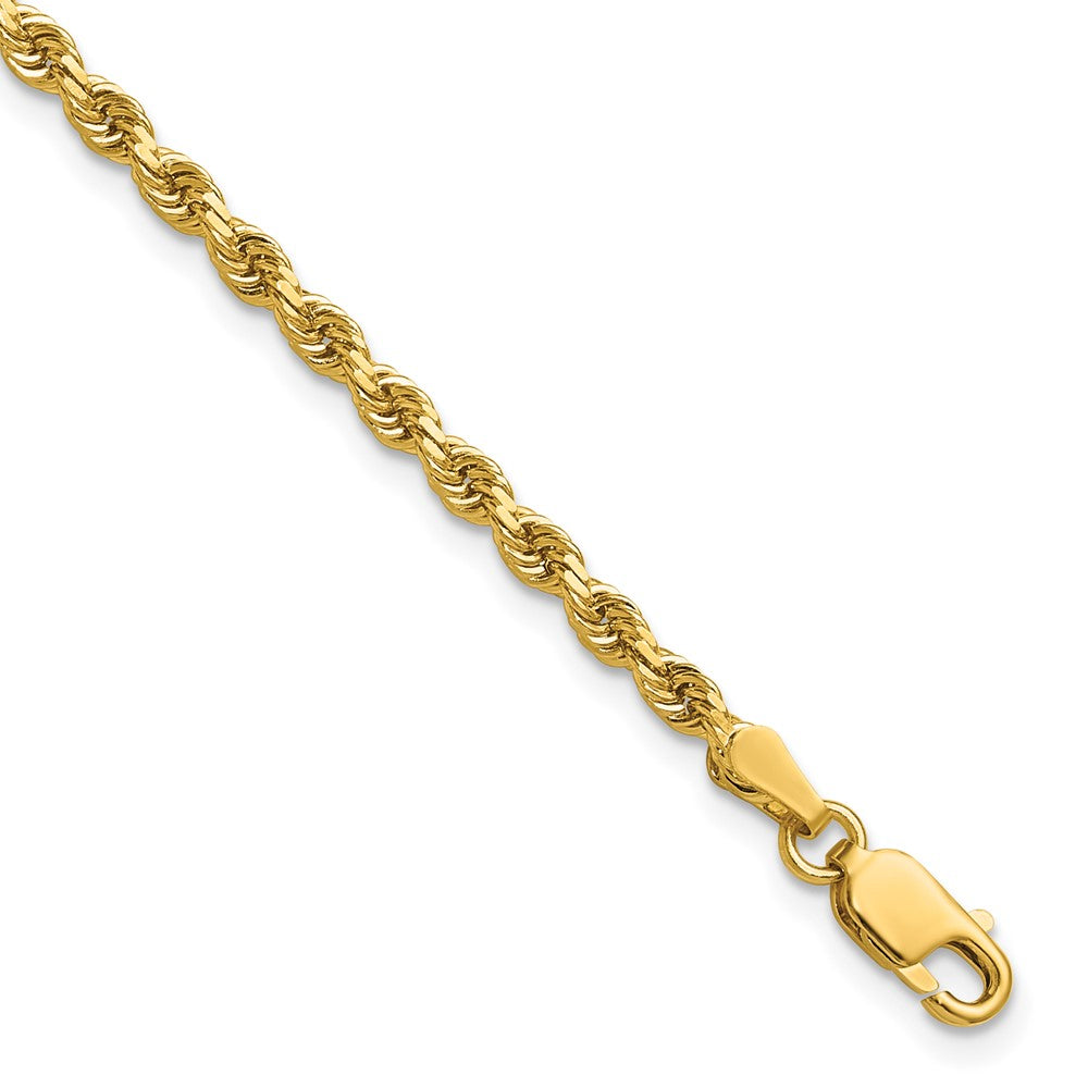 14K 8 inch 2.75mm Diamond-cut Rope with Lobster Clasp Chain 8 inches