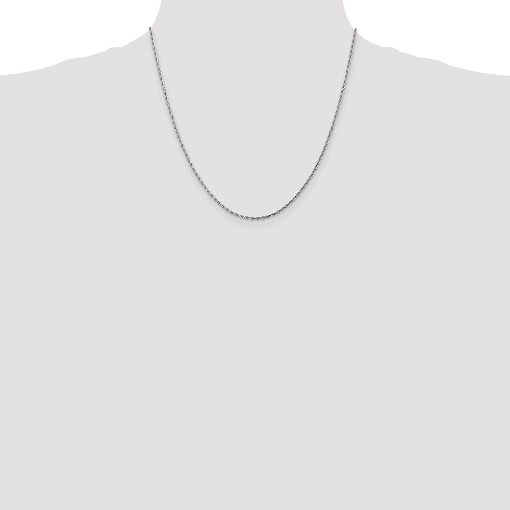 10k White Gold 1.75mm Diamond-cut Rope Chain
