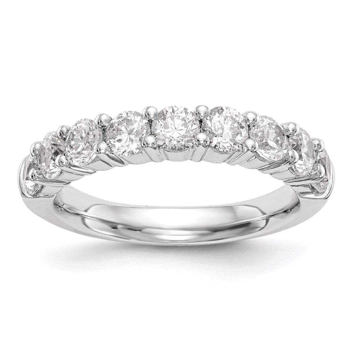 14k White Gold 1 carat Lab Grown Diamond VS/SI+ G+ Nine Stone Complete Fashion band