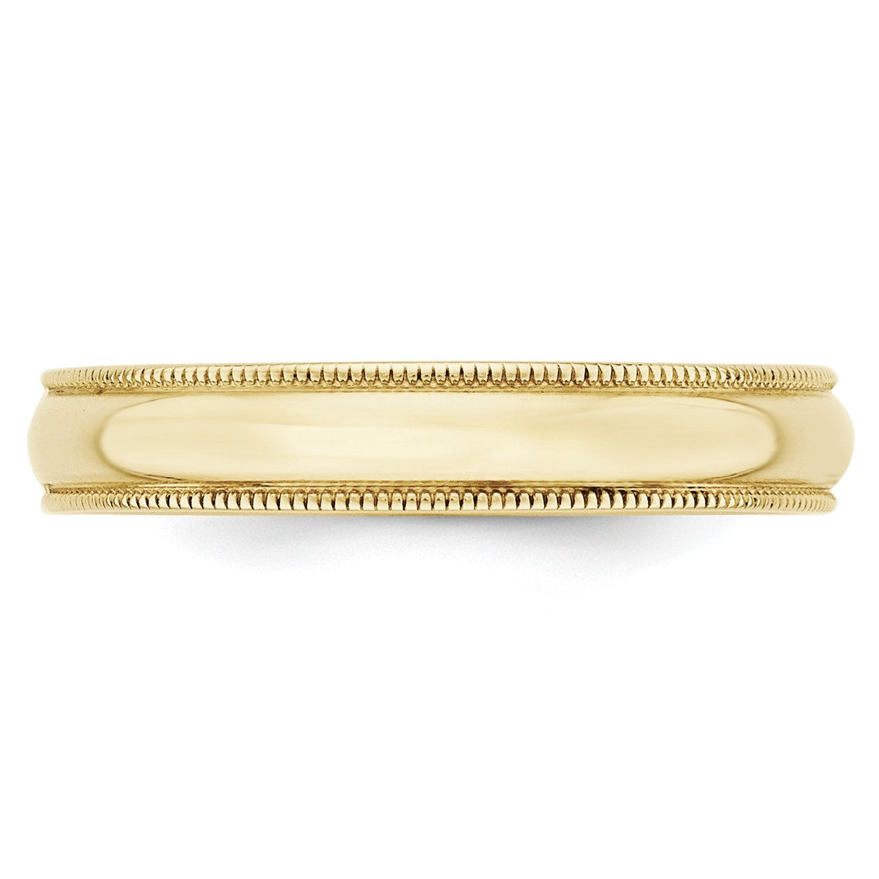 10k Yellow Gold 4mm Lightweight Milgrain Half Round Wedding Band Size 9.5