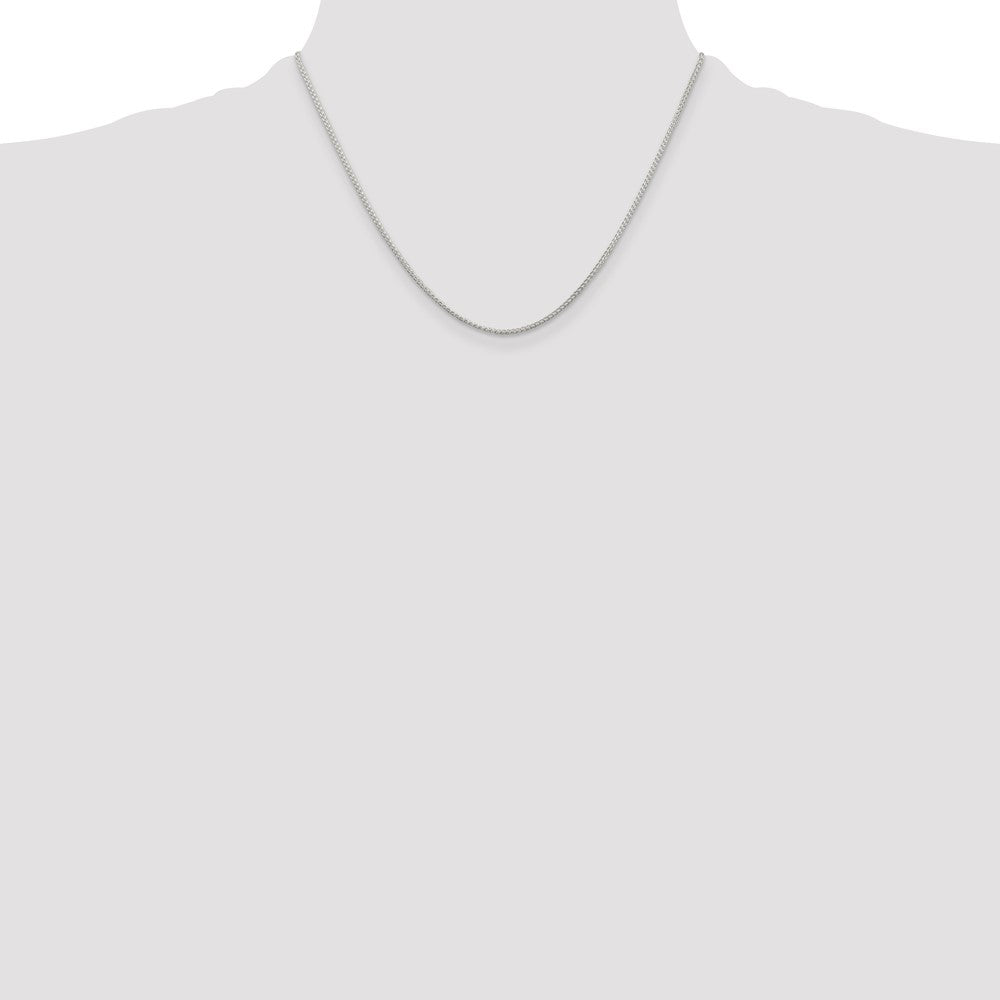 Sterling Silver Rhodium-plated 1.25mm Round Spiga Chain 18 Inches