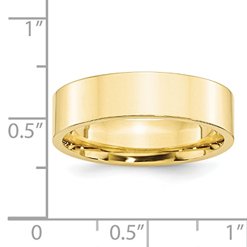 10k Yellow Gold 6mm Standard Weight Flat Comfort Fit Wedding Band Size 12