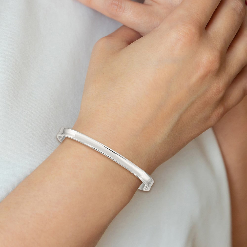 Sterling Silver 5mm Cuff Bangle 7.25 inches